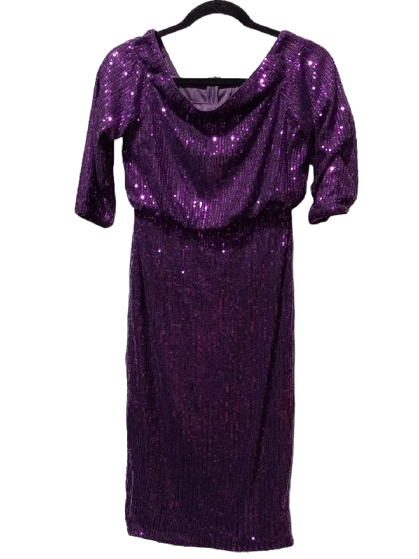Purple Dress Party Midi Shein, Size S Stylish Vintage Midi Dress