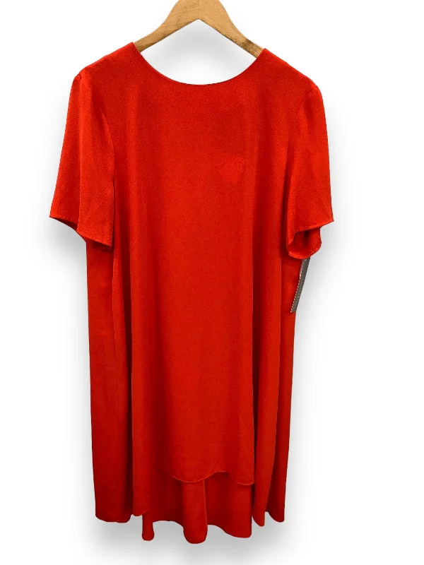 Red Dress Casual Midi Asos, Size 12 Trendy Midi Dress with Belt