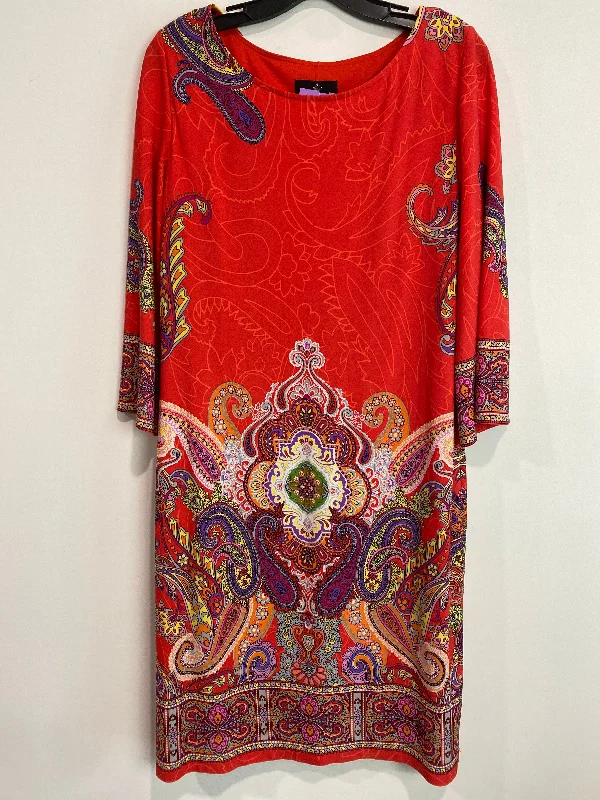 Red Dress Casual Midi Ronnie Nicole, Size M Stylish High-Waisted Midi Dress