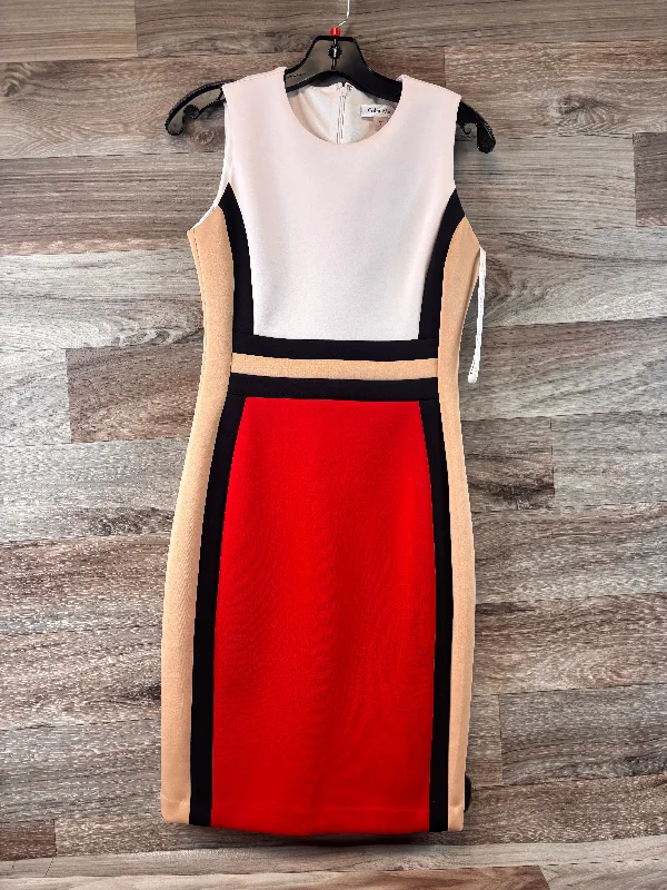 Red & White Dress Casual Midi Calvin Klein, Size 4 Cozy Tie-Dye Midi Dress