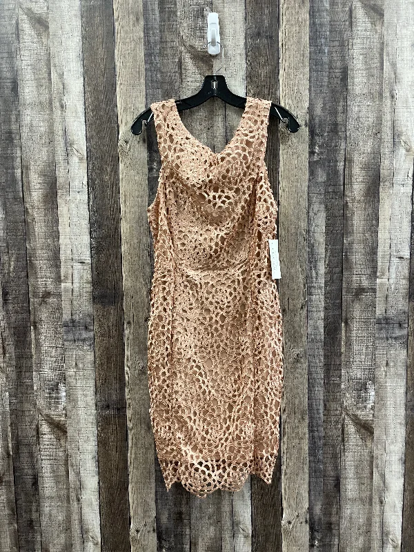 Rose Gold Dress Casual Midi Filly Flair, Size L Fashionable Pleated Midi Dress