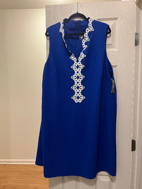 Royal Blue Dress Casual Midi Jessica Howard NWT, Size 24 Trendy A-Line Midi Dress