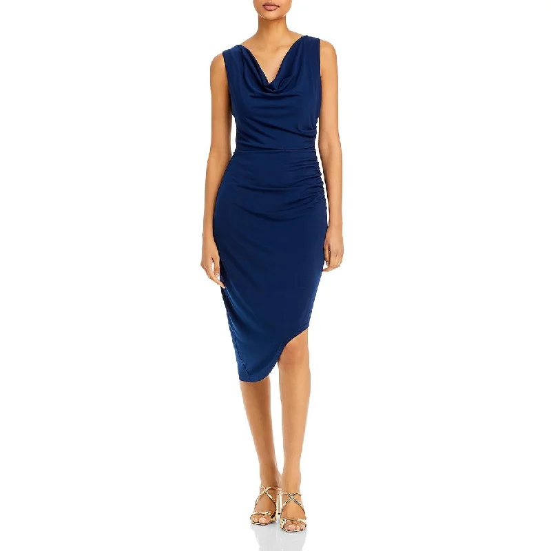 Sam Edelman Womens Drapey Midi Sheath Dress Fashionable High-Low Midi Dress
