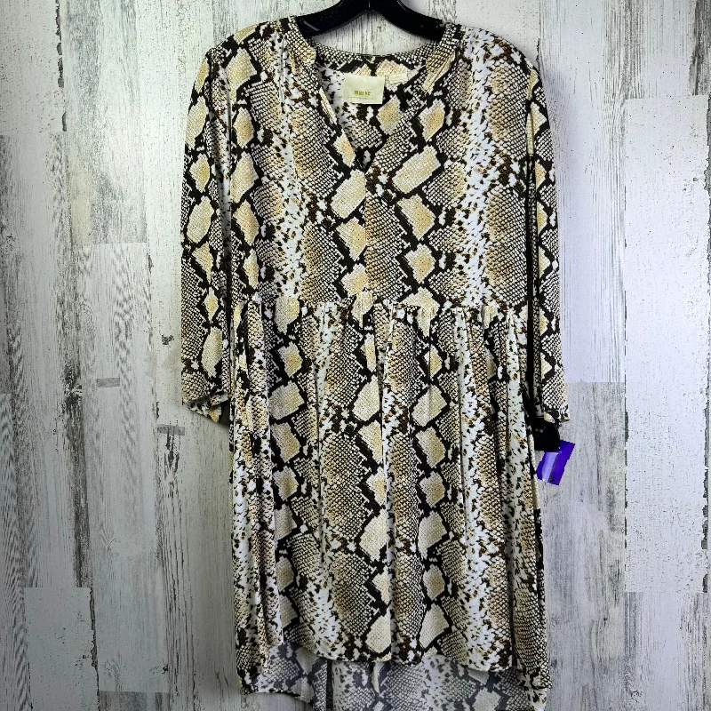 Snakeskin Print Dress Casual Midi Maeve, Size S Elegant Faux Wrap Midi Dress