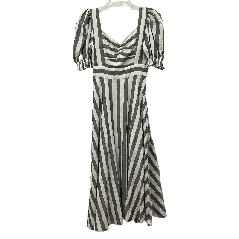 Striped Dress Casual Midi sincethen, Size S Trendy Boho Midi Dress