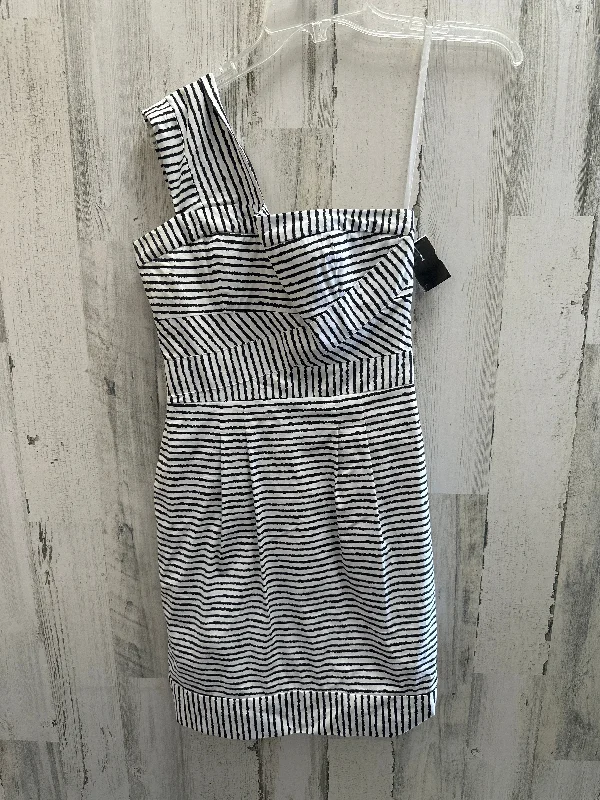 Striped Pattern Dress Casual Midi Bcbgmaxazria, Size 0 Fashionable Floral Embroidery Midi Dress