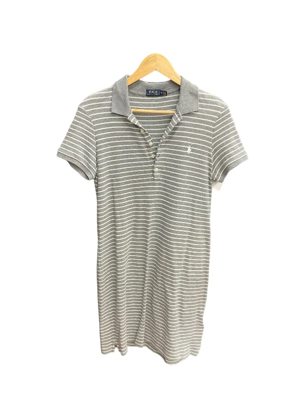 Striped Pattern Dress Casual Midi Polo Ralph Lauren, Size M Cozy Spaghetti Strap Midi Dress