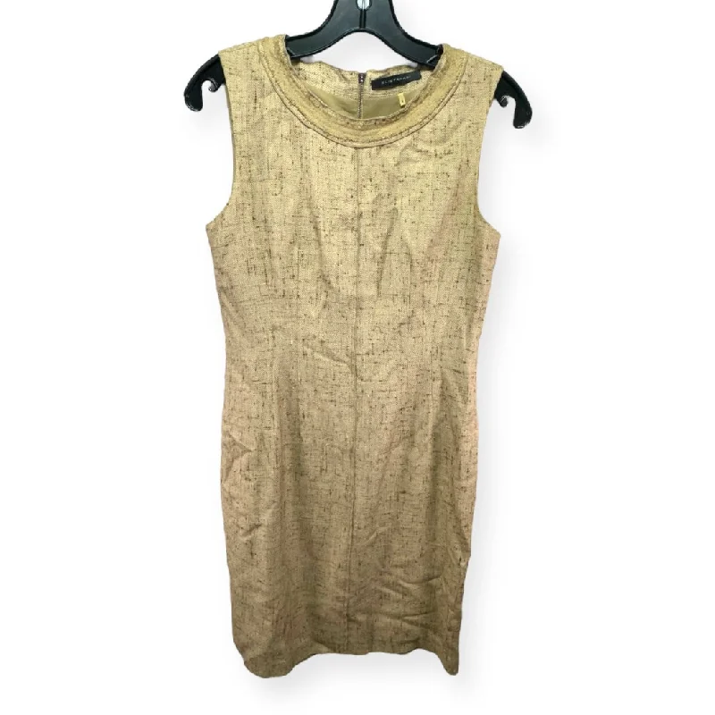 Tan Dress Casual Midi Elie Tahari, Size 4 Chic Bohemian Midi Dress