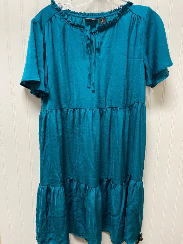 Teal Dress Casual Midi Nicole Miller, Size S Fashionable One-Shoulder Midi Dress