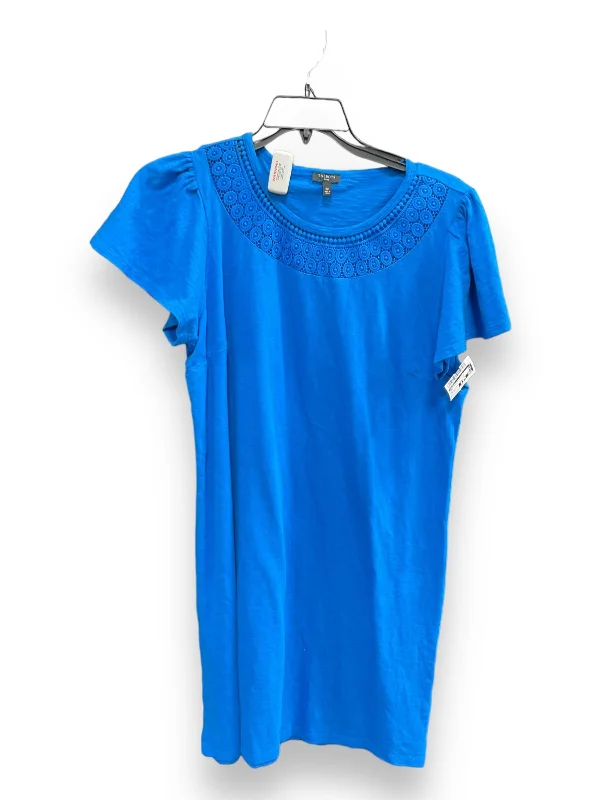 Teal Dress Casual Midi Talbots, Size Xl Trendy Midi Dress with Belt