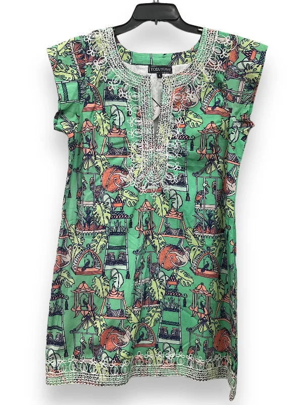 Tropical Print Dress Casual Midi Cmb Trendy Smocked Waist Midi Dress