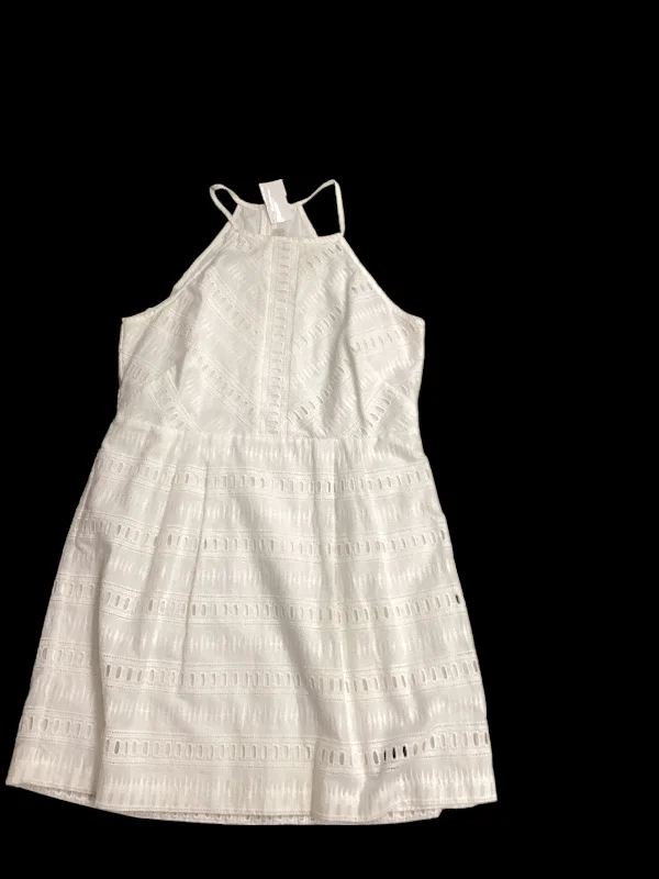 White Dress Casual Midi Loft, Size 10 Chic Bohemian Midi Dress