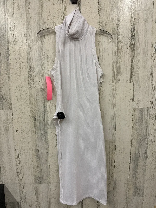 White Dress Casual Midi Nasty Gal, Size M Trendy Boho Midi Dress