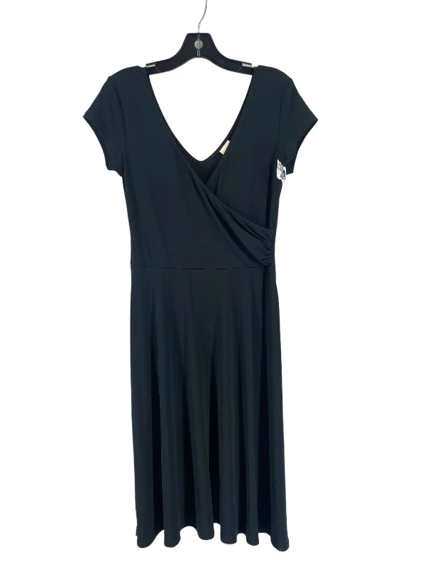 Black Dress Casual Midi Merona, Size S Fashionable Fitted Midi Dress
