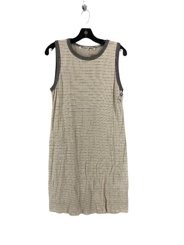 Striped Pattern Dress Casual Midi Michael Stars, Size L Elegant Pleated Sleeve Midi Dress